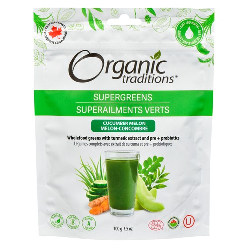 Organic Traditions Supergreens Cucumber Melon 100 g