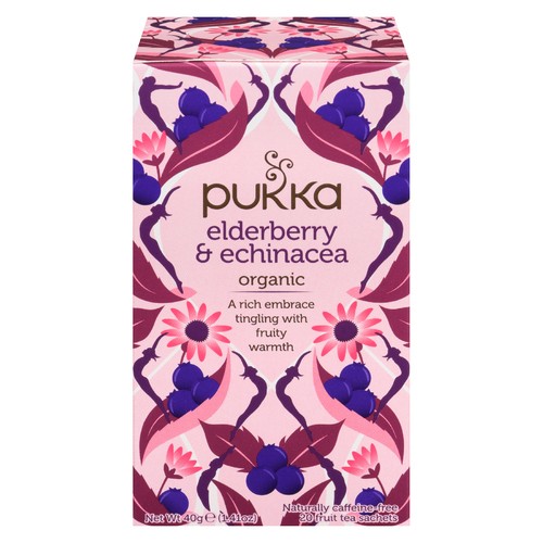 Pukka Herbs Organic Tea Elderberry Echinacea Elderflower 20 EA