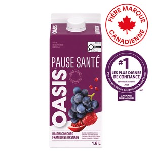 Oasis  Pause Santé Antoxia Jus de grenade raisin concord framboise 1.6 L