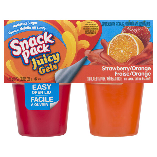 Snack Pack Gluten-Free Juicy Gels Strawberry Orange 4 x 99 g