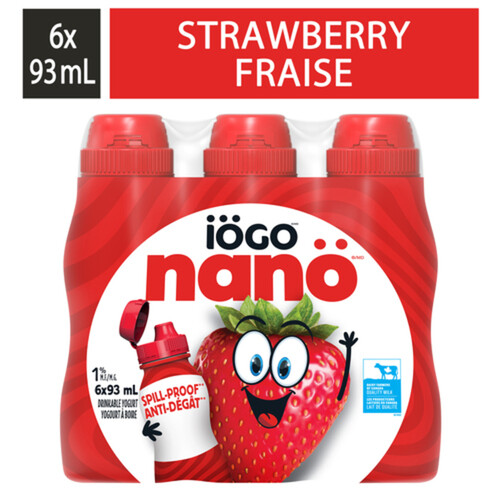 iÖGO Nanö 1% Drinkable Yogurt Strawberry 6 x 93 ml
