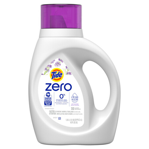 Tide Zero Liquid Laundry Detergent Soft Lavender 32 Loads 1.24 L