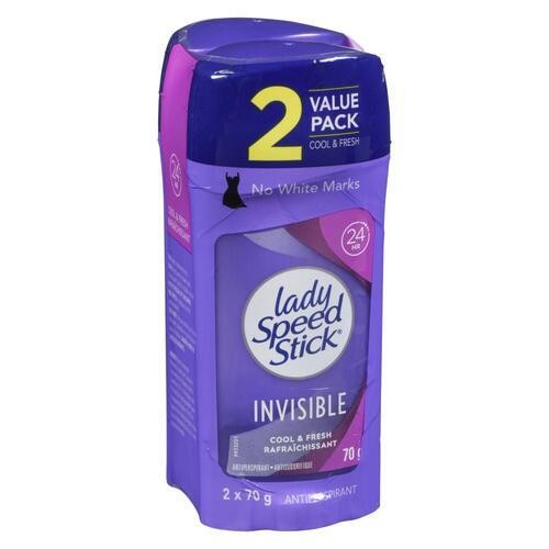 Lady Speed Stick Deodorant Invisible Cool Fresh 2 x 70 g