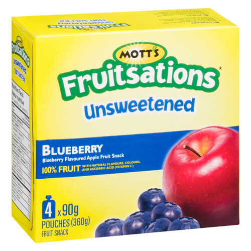 Mott's Fruitsations Apple Fruit Rockets Unsweetened Blueberry 4 x 90 g
