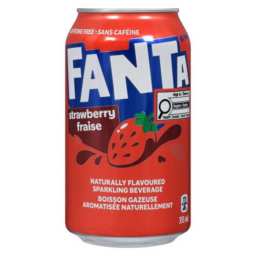 Fanta Naturally Flavoured Soft Drink Strawberry 355 ml