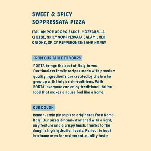 Porta Frozen Pizza Sweet & Spicy Soppressata 471 g