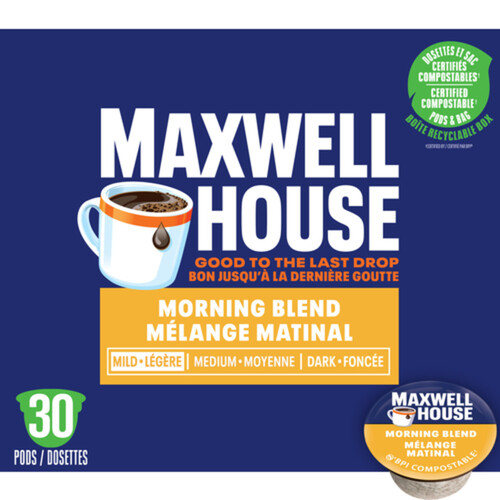 Maxwell House Coffee Pods Morning Blend Light Roast 30 K-Cups 285 g