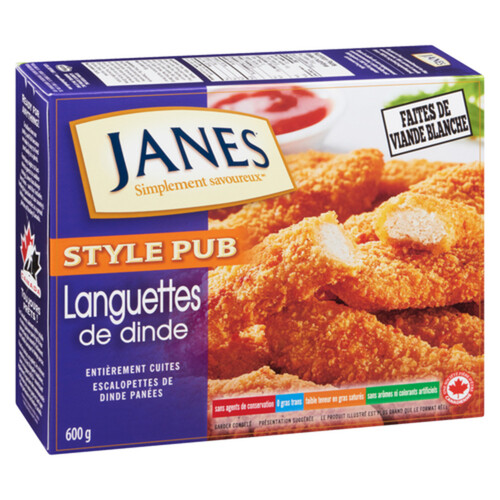 Janes Pub Style Fully Cooked Frozen Turkey Strips 600 g