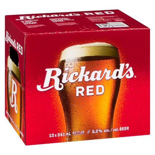 Rickard's Red Beer 5.2% Alcohol 12 x 341 ml (bottles)
