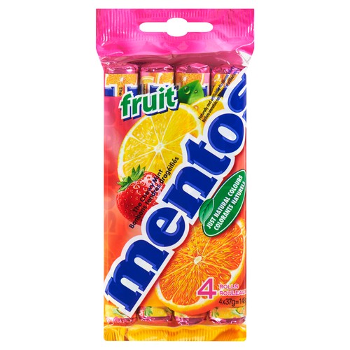 Mentos Candy Mixed Fruit 4 Rolls 148 g