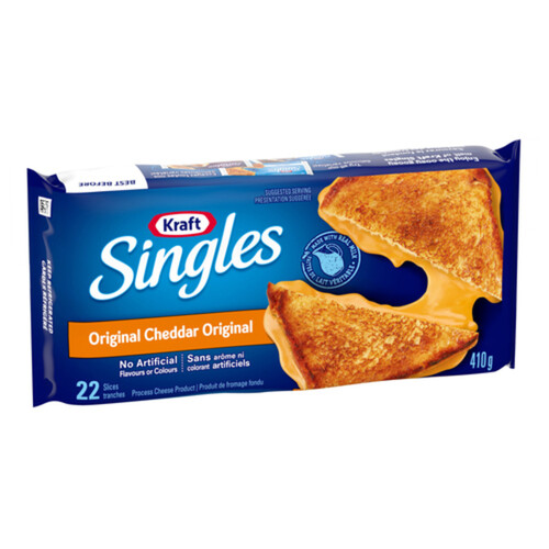 Kraft Singles Sliced Cheese Original Cheddar 22 Slices 410 g