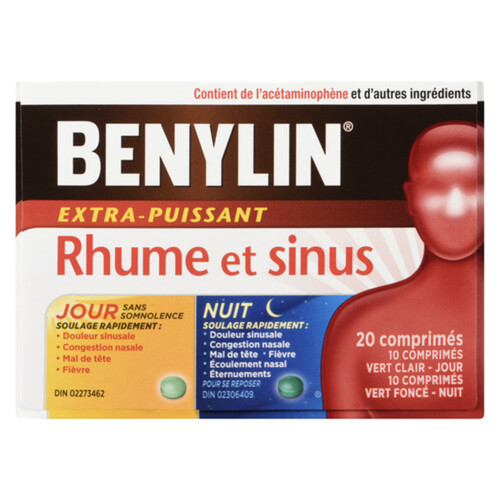 Benylin 24 Hour Day + Night Cold & Sinus 20 Tablets 