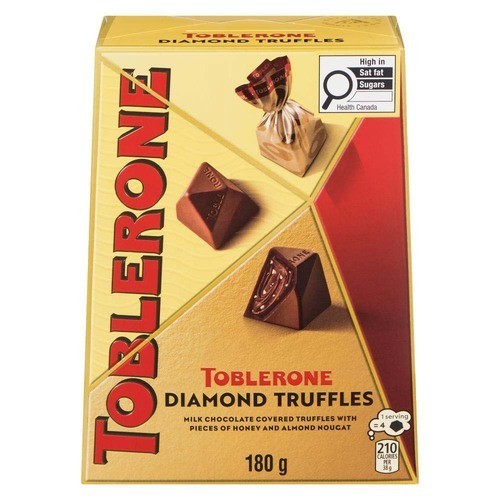 Toblerone Milk Chocolate Covered Truffles with Pieces of Honey and Almond Nougat Diamond Truffles 180 g