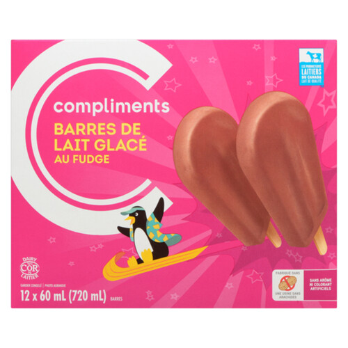 Compliments Ice Milk Bars Fudge 12 x 60 ml