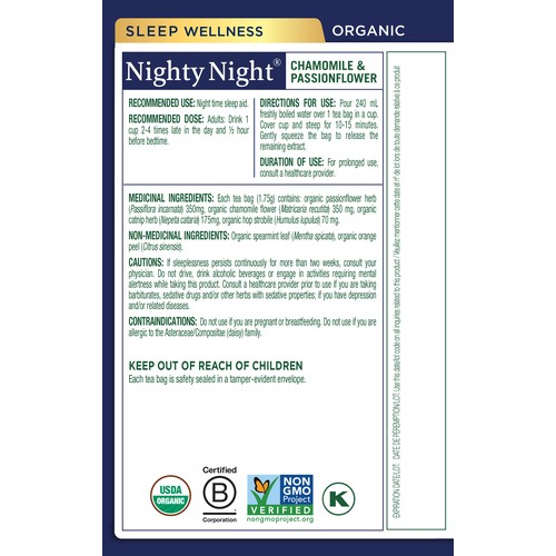 Traditional Medicinals Caffeine-Free Herbal Tea Nighty Night 16 Tea Bags