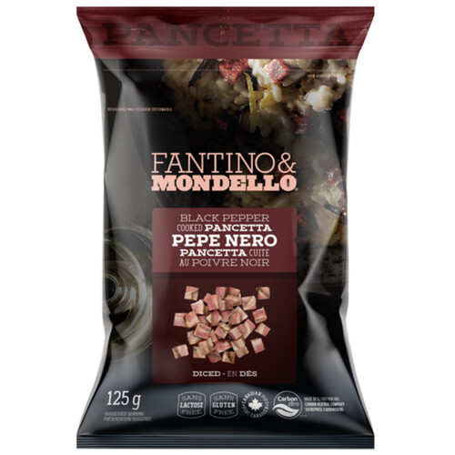 Fantino & Mondello Diced Cooked Pancetta Black Pepper 125 g