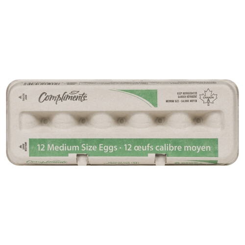Compliments White Eggs Medium 12 Count