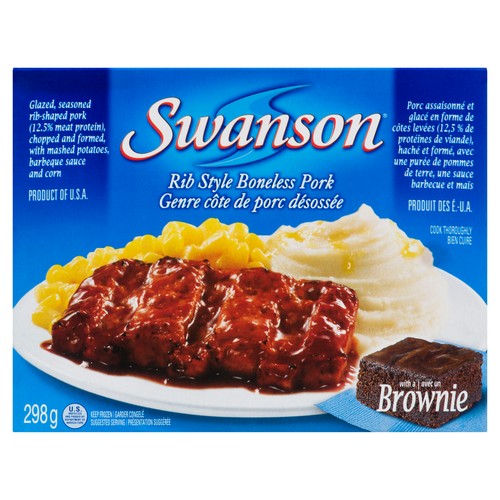 Swanson Rib Style Pork Frozen Dinner 298 g
