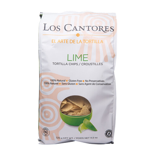 Los Cantores Gluten-Free Tortilla Chips Lime 325 g