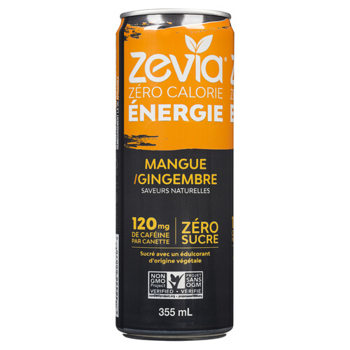 Zevia Energy Drink Mango Ginger 355 ml (can)