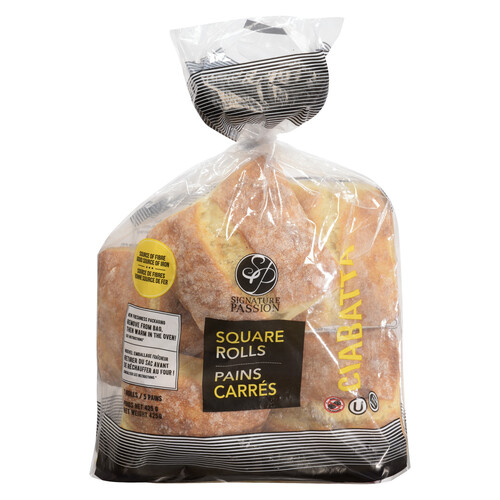 Signature Passion Ciabatta Square Rolls 4 Inch 85 g (frozen)