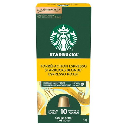 Starbucks Nespresso Coffee Pods Blonde Espresso Roast 10 Capsules 53 g