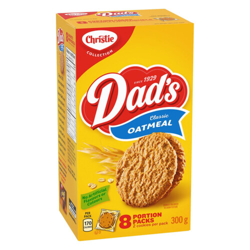 Dads Original Oatmeal Cookies School Snacks 8 Individually Wrapped Packs 300 g