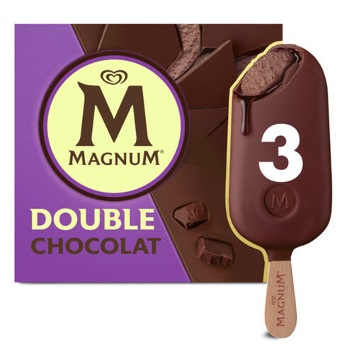 Magnum Ice Cream Bar Double Chocolate 3 x 90 ml