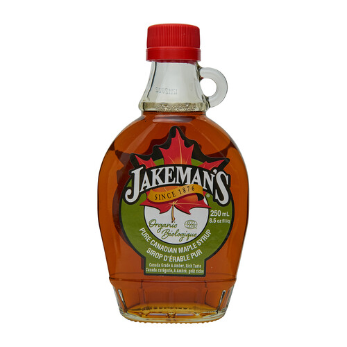 Jakeman's Organic Maple Syrup Amber Kent Glass 250 ml