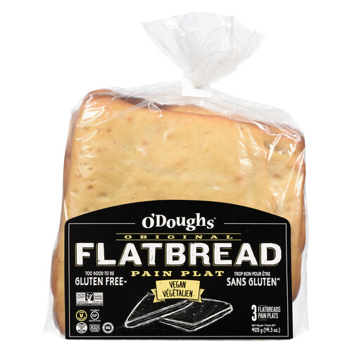 O'Doughs Gluten-Free Flatbread Original 3 x 135 g (frozen)