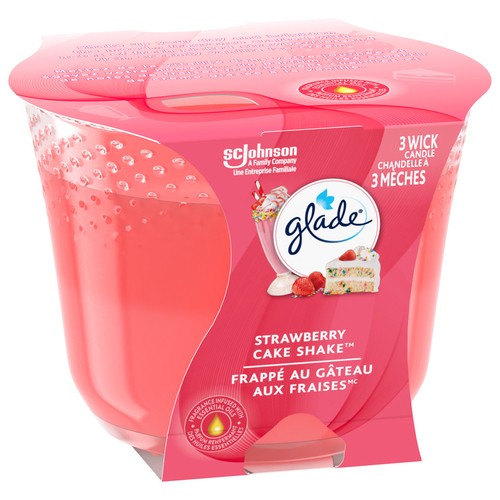 Glade Candle Triple Wick Strawberry Cake Shake 1 EA