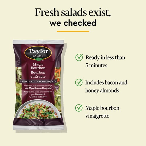 Taylor Farms Chopped Salad Kit Maple Bourbon Bacon 315 g
