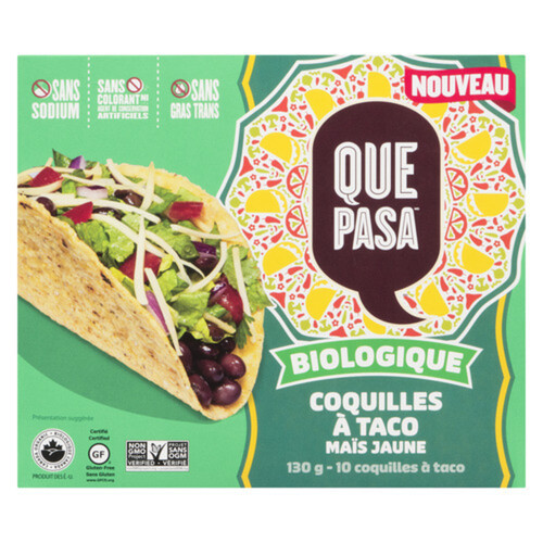 Que Pasa Organic Taco Shells Yellow Corn 10 Shells 130 g