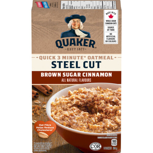 Quaker Quick Cook Steel Cut Oatmeal Brown Sugar Cinnamon 384 g