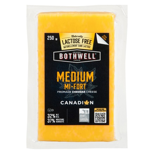 Bothwell Cheese Lactose - Free Medium Cheddar 250 g