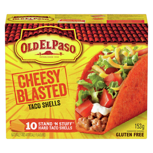 Old El Paso Gluten Free Taco Shells Stand n' Stuff Cheesy Blasted 10 Pack 153 g