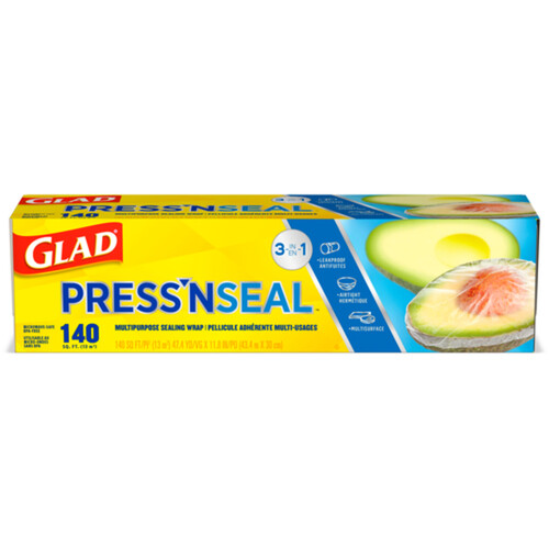 Glad Press'N Seal Plastic Food Wrap Roll 140 Square Foot 