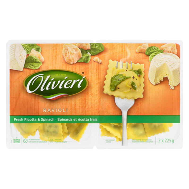 Olivieri Fresh Ravioli Ricotta & Spinach 450 g Voilà Online Groceries
