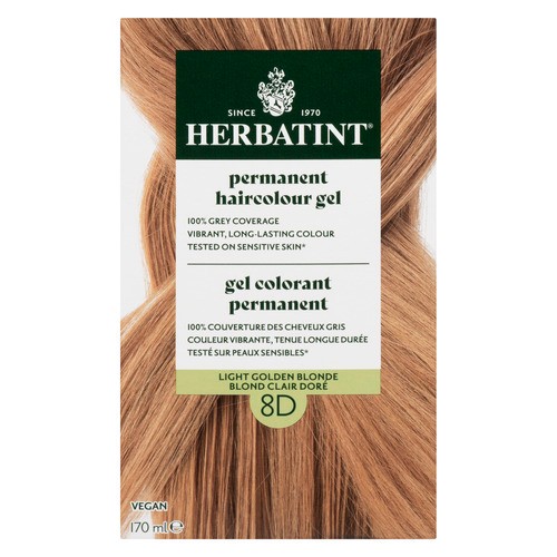 Herbatint Permanent Haircolour Gel 8D Light Golden Blonde 170 ml