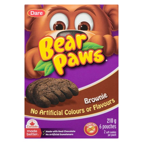 Dare Bear Paws Peanut-Free Soft Cookies Brownie 6 Pouches 210 g 