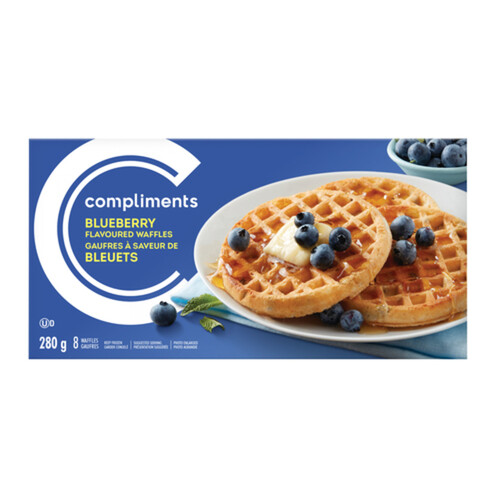 Compliments Waffles Blueberry  8 Pack 280 g (frozen)