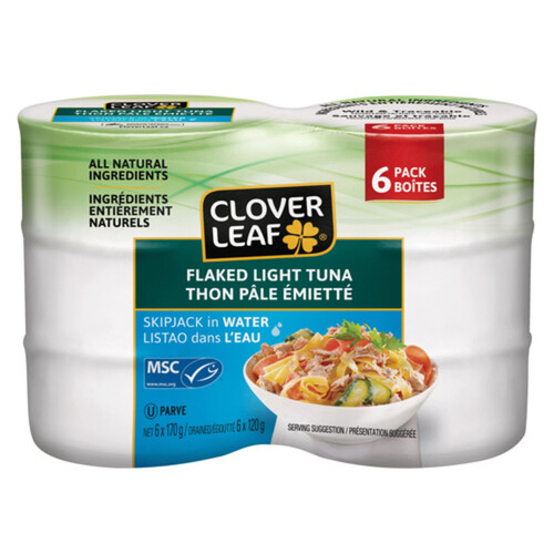 Clover Leaf Flaked Light Tuna In Water 6 x 170 g