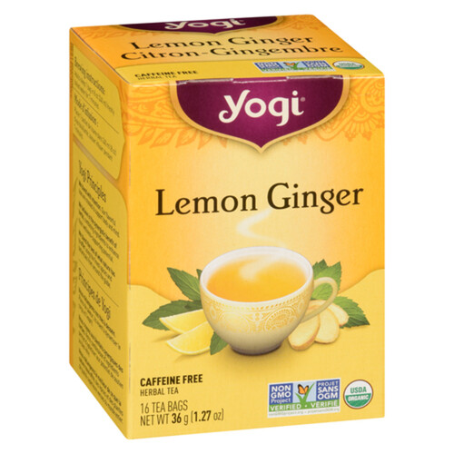 Yogi Herbal Tea Lemon Ginger 16 Tea Bags Voilà Online Groceries And Offers 2373