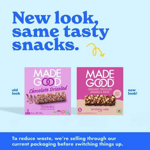 MadeGood Granola Bars Birthday Cake Chocolate Drizzled 5 x 24 g