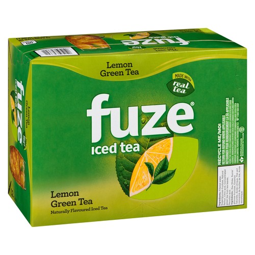 Fuze Naturally Flavoured Iced Tea Lemon Green Tea 12 x 341 ml (cans)