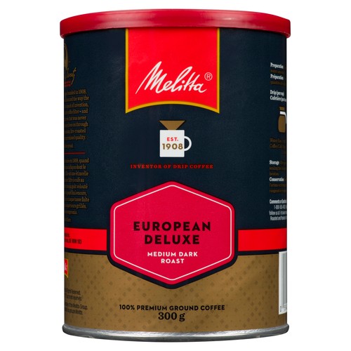Melitta Ground Coffee European Grind Deluxe Medium Roast 300 g