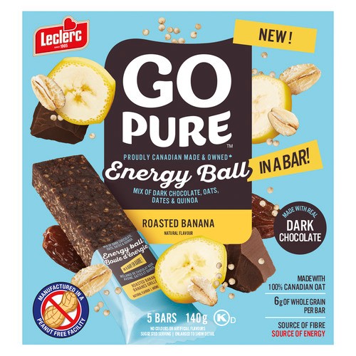 Leclerc Go Pure Cereal Bar Roasted Banana 140 g