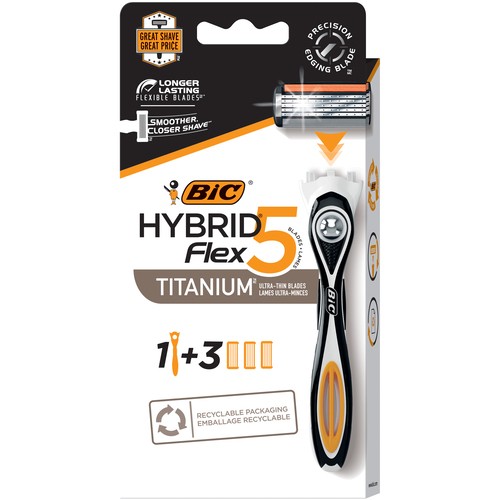 Bic Flex 5 Hybrid Blades With Handle 3 Blades 