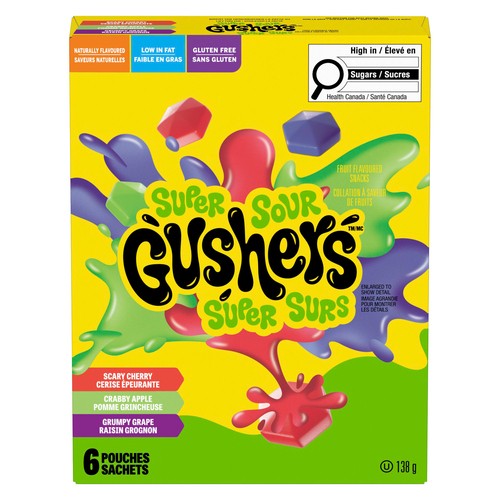 Betty Crocker Fruit Gushers Super Sour 138 g