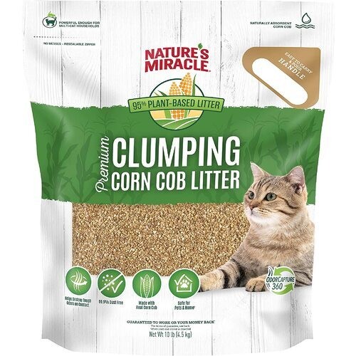 Nature's Miracle Cat Litter Premium Clumping Corn Cob 4.536 kg